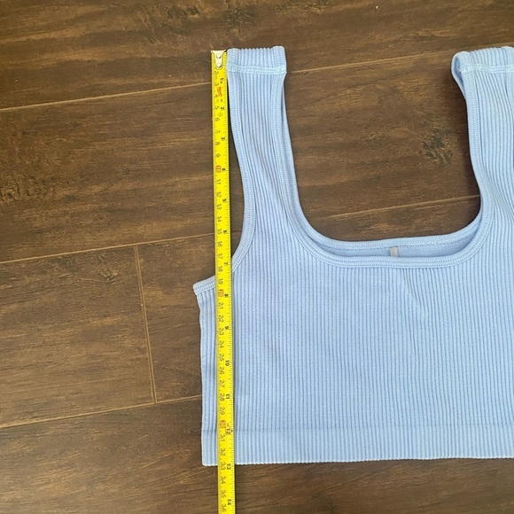 Dynamite Light Blue Ribbed Cropped Top XS - Picture 6 of 6